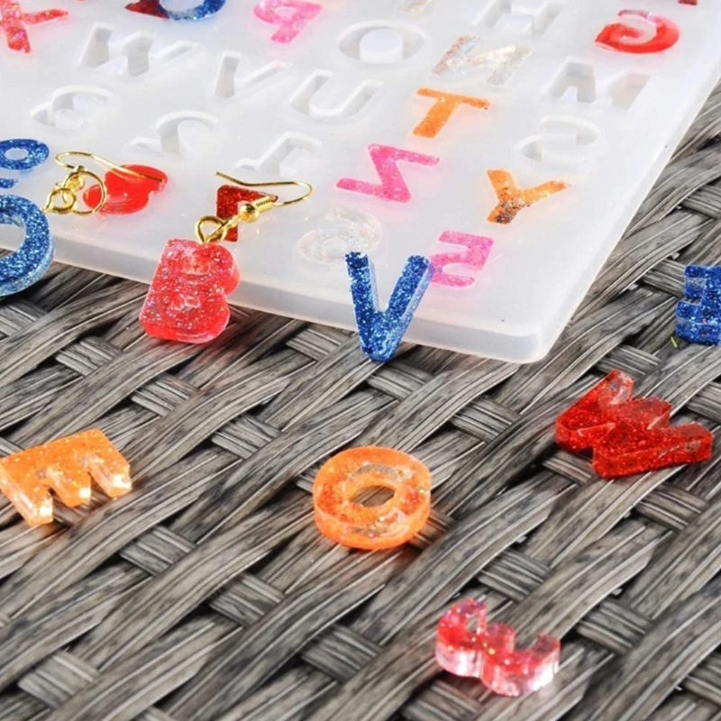 

1 Set DIY Crafts Jewelry Making Tools Crystal Epoxy Resin Mold Alphabet Letters Numbers Pendants Casting Silicone Mould