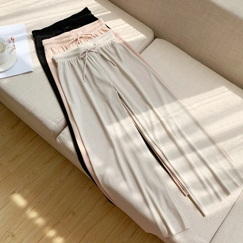 

LANMREM 2021 Autumn Soft Comfort Women Pants New High Waist Casual black Slacks Pants Women Ankle-Length Long Trousers 2A1724