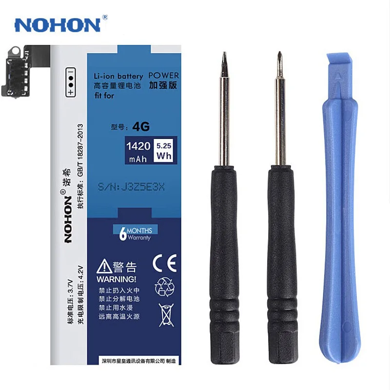 NOHON батарея для Apple iPhone 5 6 4 4S SE Bateria для iPhone5 iPhone6 литий-полимерная Замена телефона Batarya+ Бесплатные инструменты