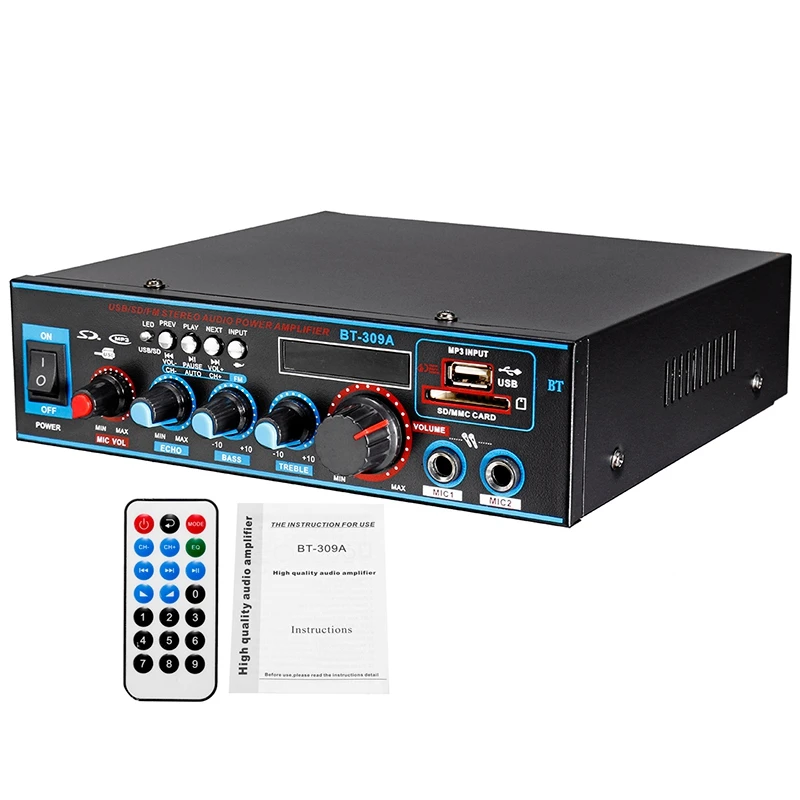 800 Вт 12/220V HI FI 2CH Мощность усилитель аудио дома Театр звук Системы мини Bluetooth