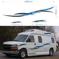 2x motorhome caravan travel trailer camper van stripes graphics one for each side kk vinyl graphics kit decals 350cm70cm
