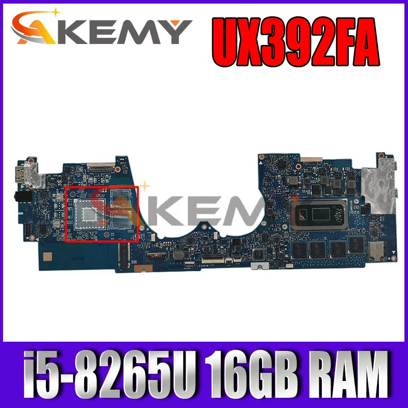 

UX392FA mainboard For ASUS Zenbook S13 UX392FA UX392FN UX392F UX392 laptop motherboard with i5-8265U CPU 16GB RAM tested full
