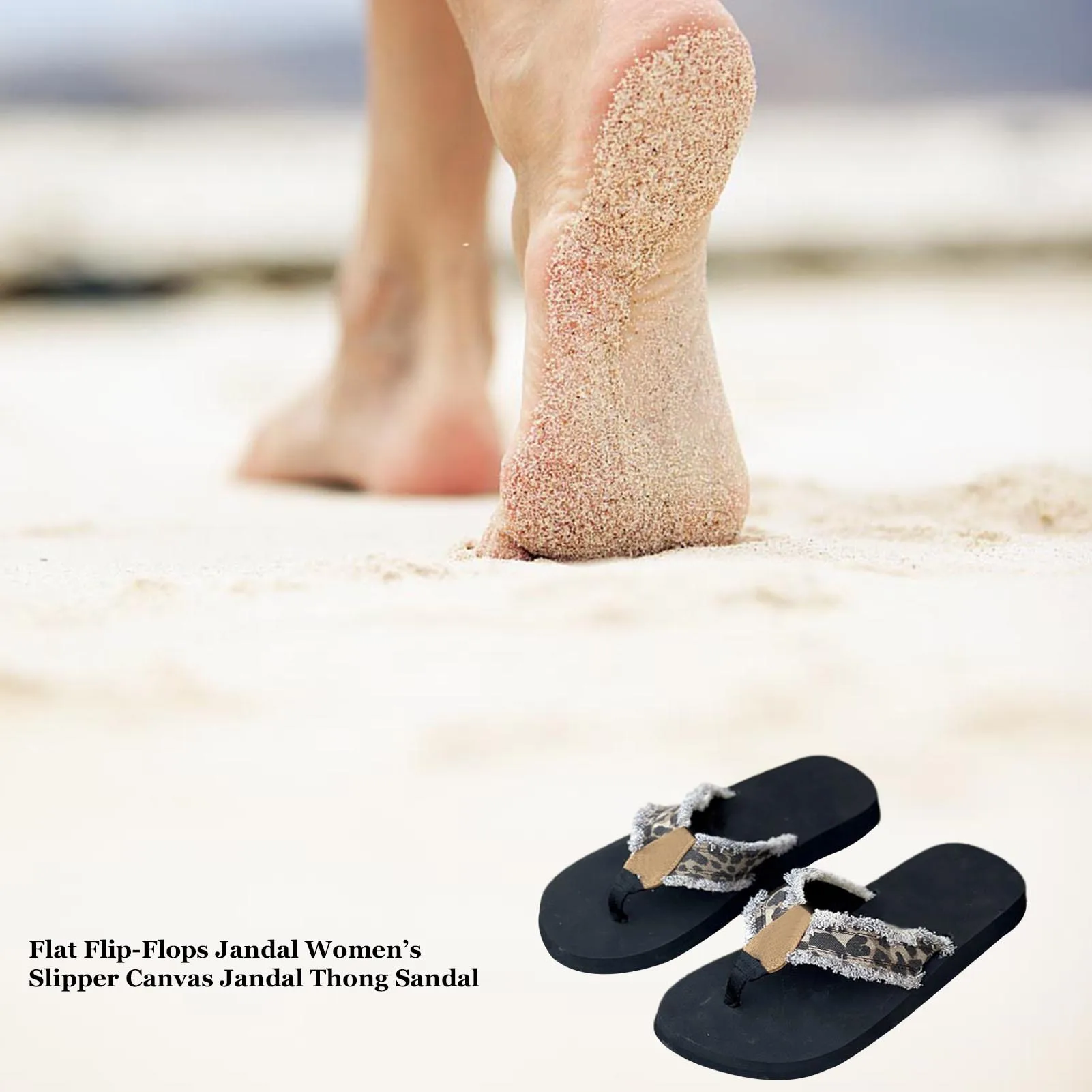 lady Flip-flops leopard/canvas ruffle T-type vamp Bandage flat shoes Slipper beach shoes summer sandals woman flip flops