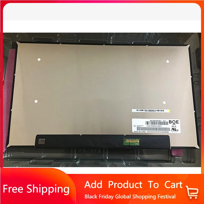 14 Inch NV140FHM-N63 Fit NV140FHM N63 BOE07E9 EDP 30PIN 60HZ FHD 1920*1080 72% NTSC LCD Screen Laptop Replacement Display Panel