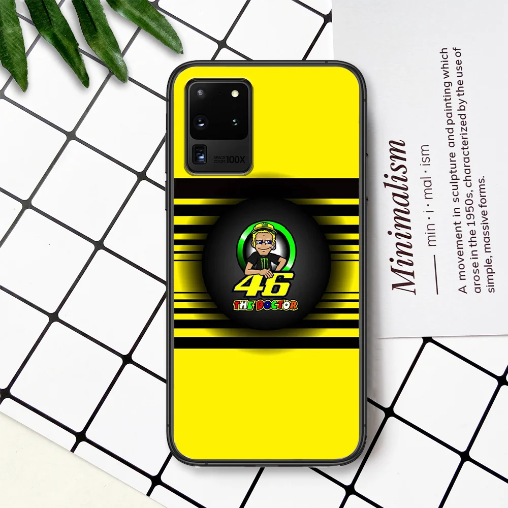 

Doctor Rossi Motorcycle 46 Phone Case For Samsung Galaxy Note S 8 9 10 20 Plus E Lite Uitra black Coque 3D Cell Painting Bumper
