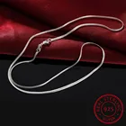 40 см-75 см крошечное серебро 925 пробы 2 мм тонкое Плоское Ожерелье-чокер с цепочкой под змею 16-30 дюймов женское ювелирное изделие Italy Collier Collares подарок