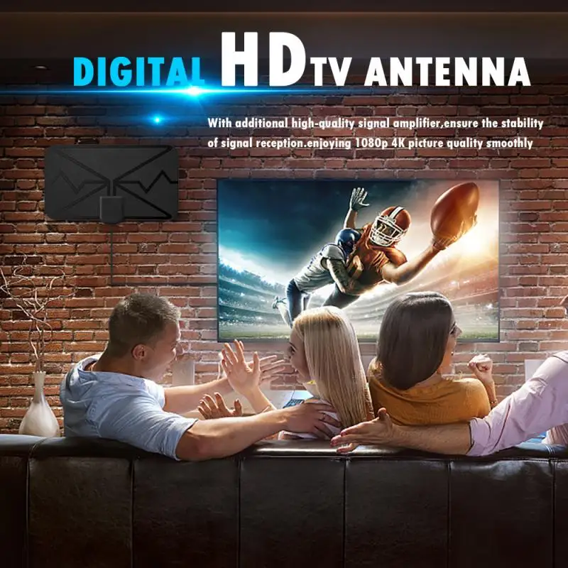 Телевизионная антенна HDTV цифровой приемник внутренней установки 3600 миль с усилителем DVB-T2 ISDB-TB спутниковая антенна на.