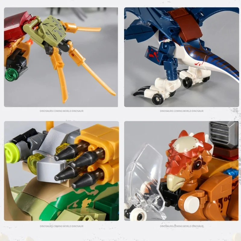 8Pcs/Set Dino Pterodactyl Velociraptor T-Rex Triceratops Building Blocks Jurassic Dinosaurs World 2 Bricks Toys For Children | Игрушки и