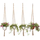 Лидер продаж ручной работы макраме для растений горшок поднос цветочного горшка вешалка P макраме для растений вешалка завод подвесной светильник для сада завод лоток Настенный декор