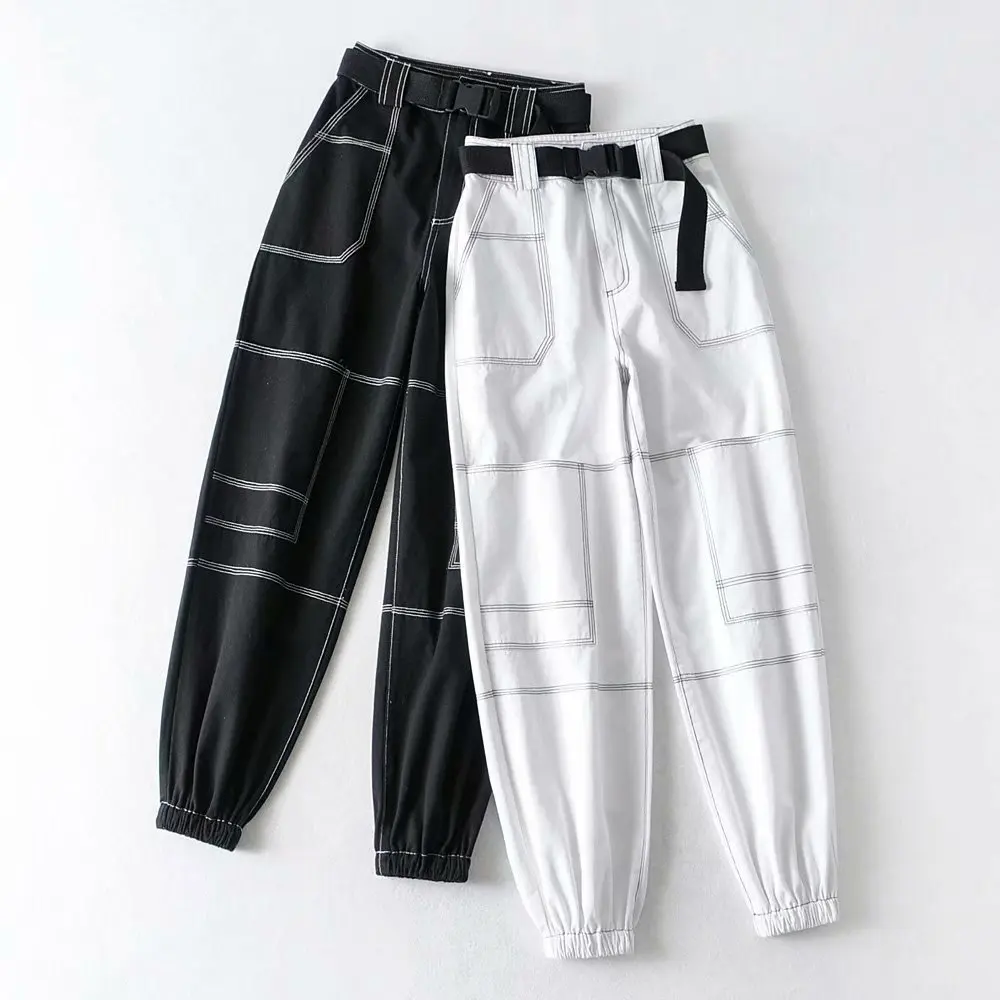 

HED New Cargo Pants Women Winter Trousers Women Fashion Bunch Legs Pants Loose Casual Cotton Panties Streetwear Jogger Mujer