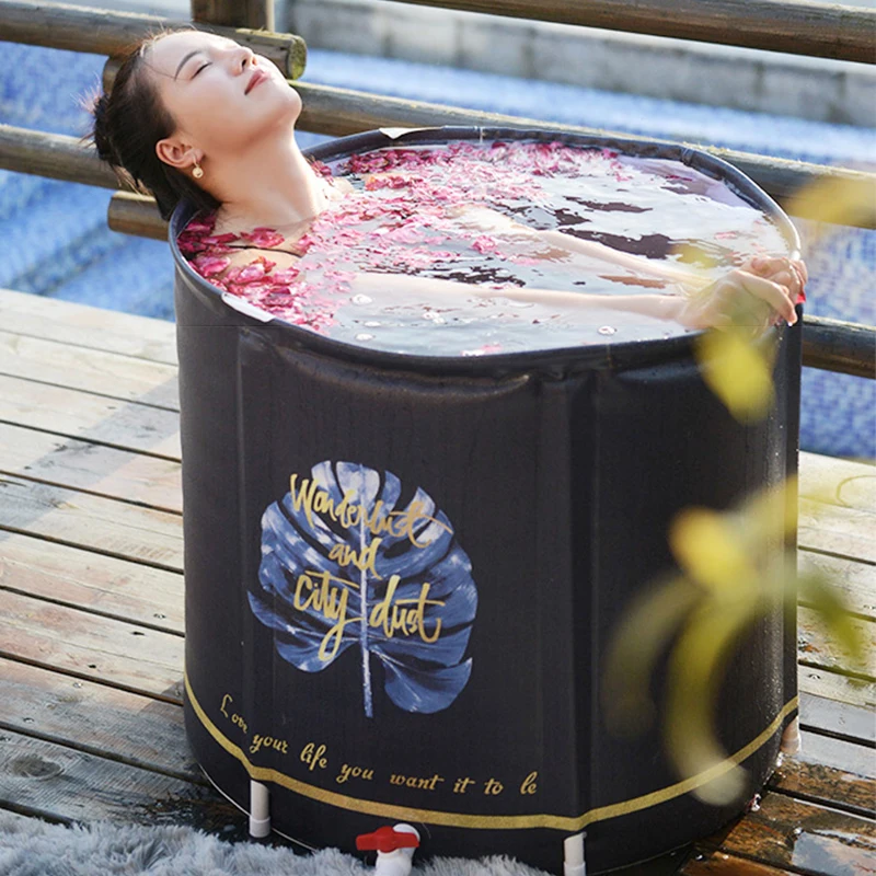 Складная Ванна для взрослых бочка ванны из суперволоконной кожи Толстая теплая