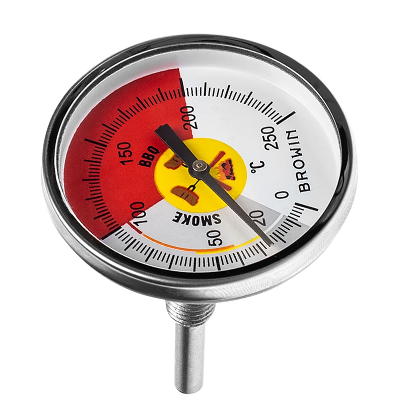 

1pc Stainless Steel BBQ Accessories 0-250 Degree Grill Meat Thermometer Cooking Food Probe Temperature Gauge Dial Gauge Tool