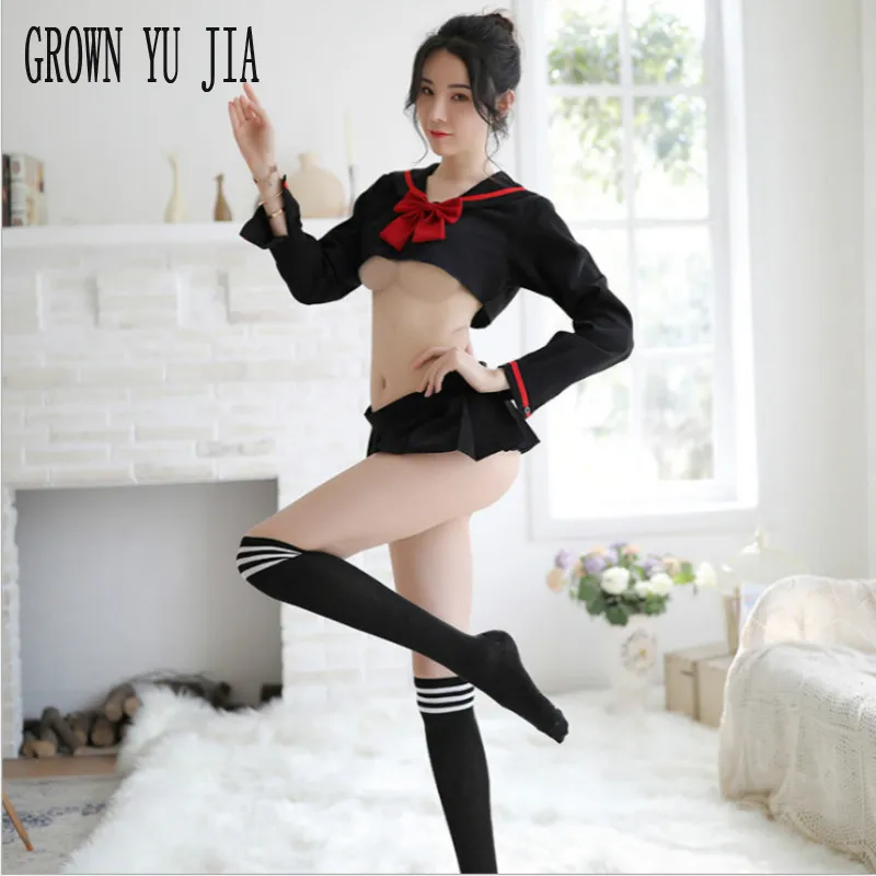 Erotic Cosplay Costume Porno Girls School Uniform Student Stockings Set Ecoliere Japanese Naughty Lingerie Skirt for Sex |
