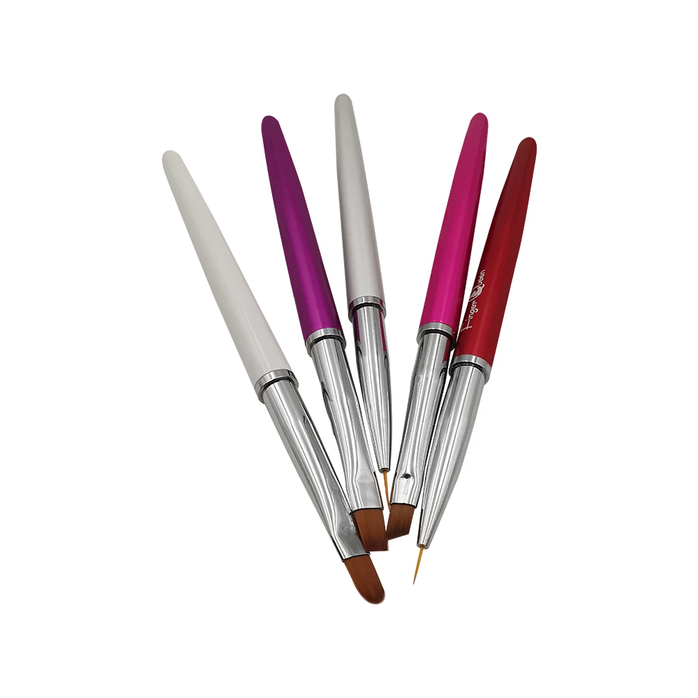 

5 kinds Metal Holder Nail Brush Set Nail Brush Painting Nail Art Brush For Nail Liner Painting Gel Polish Brushes Tools B059