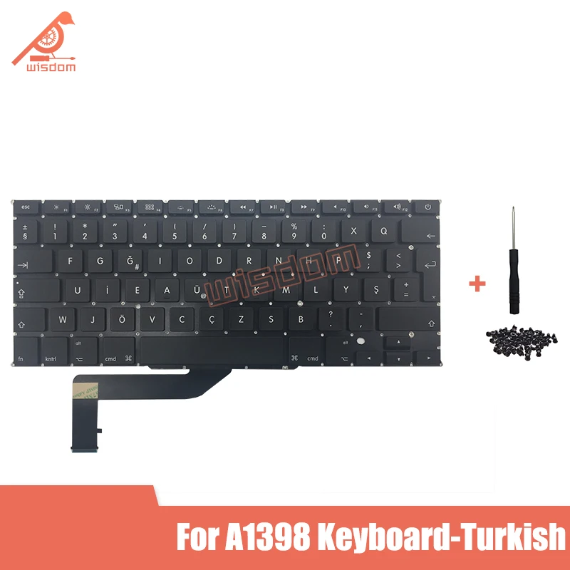 Full New for Macbook Pro Retina 15&quot A1398 Turkish Keyboard with Screws 2012 2013 2014 2015 Year | Компьютеры и офис
