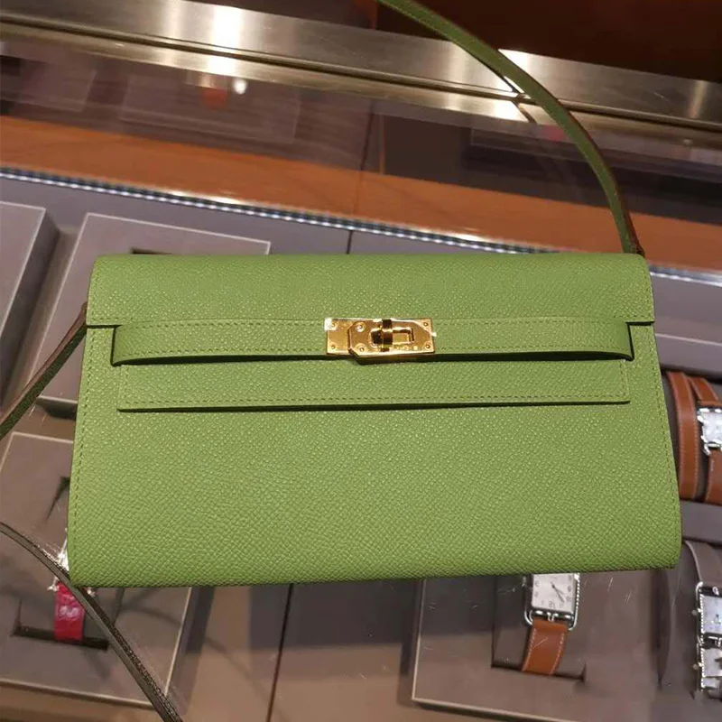 Новинка кошелек Togo Kelly Женская Длинная кожаная сумка на одно плечо скошенная