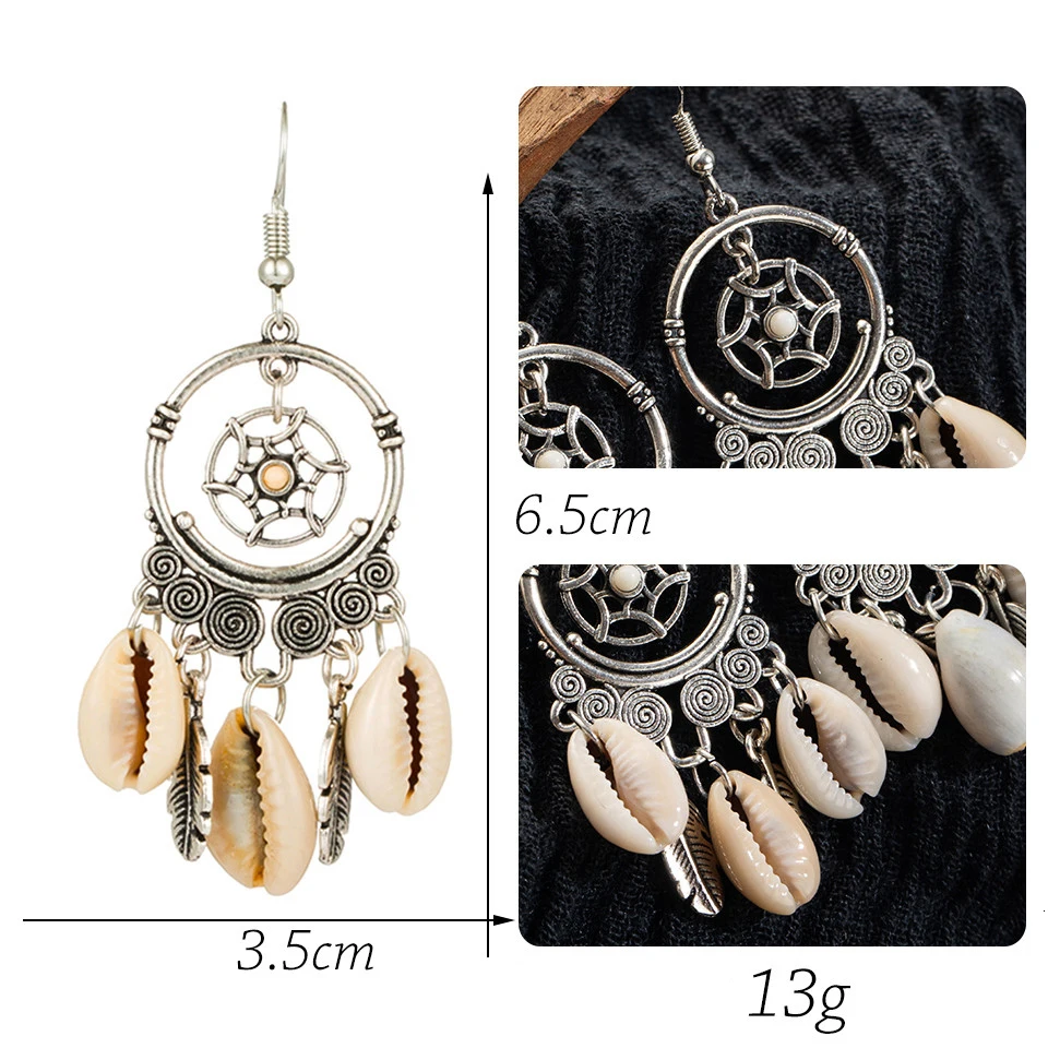 Conjunto de brinco de folha de flor grande do vintage Declaração de jóias feminino Bohemia étnica entrega de bronze longa brincos pendurados para mulheres