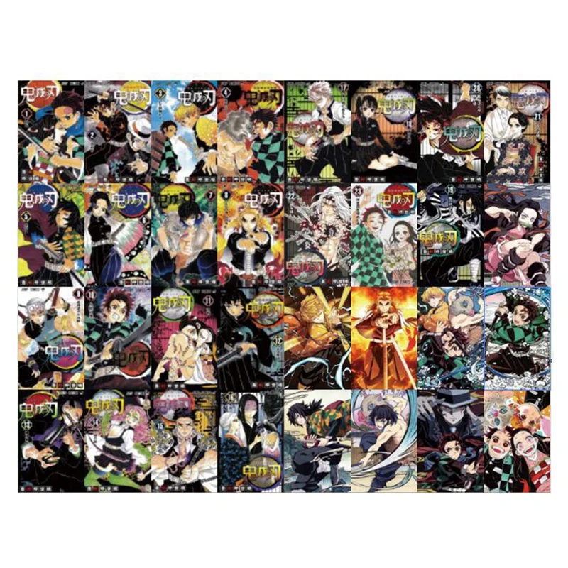 

32Pcs/Box Anime Demon Slayer: Kimetsu No Yaiba Kamado Tanjirou Cards Cartoon Postcard Artbook Props Lomo Card Gift Collection