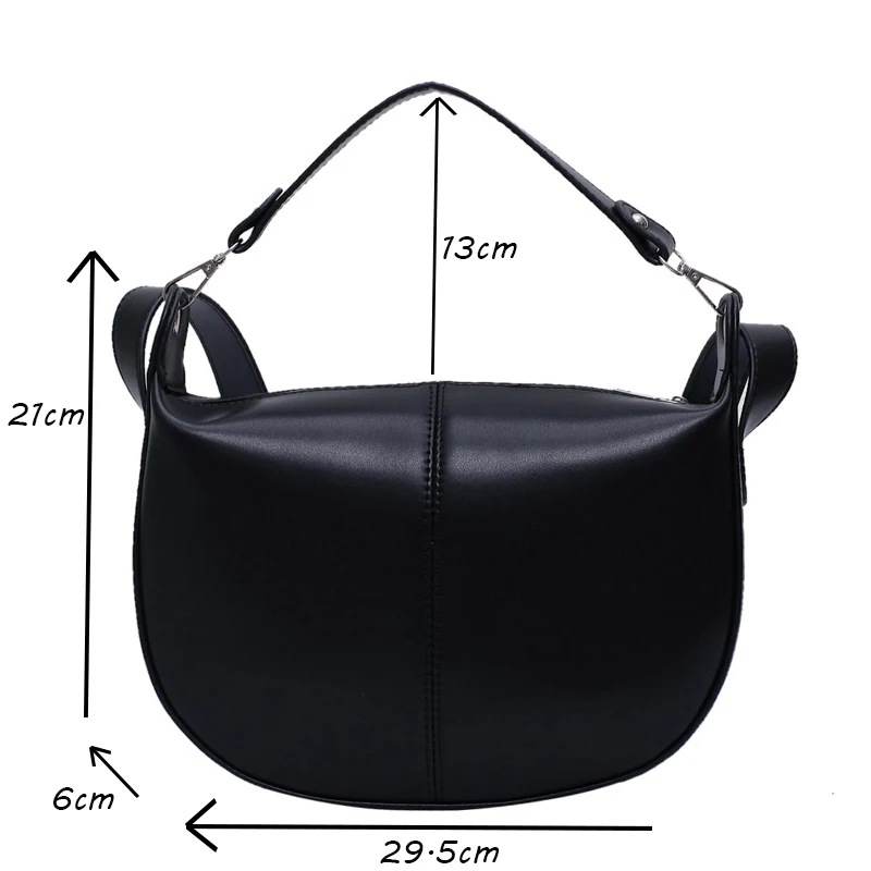

Women's Handbag Solid Color PU Leather Saddle Bags for Women Small Lady Shoulder Simple Bag Female Travel Handbags and Purses