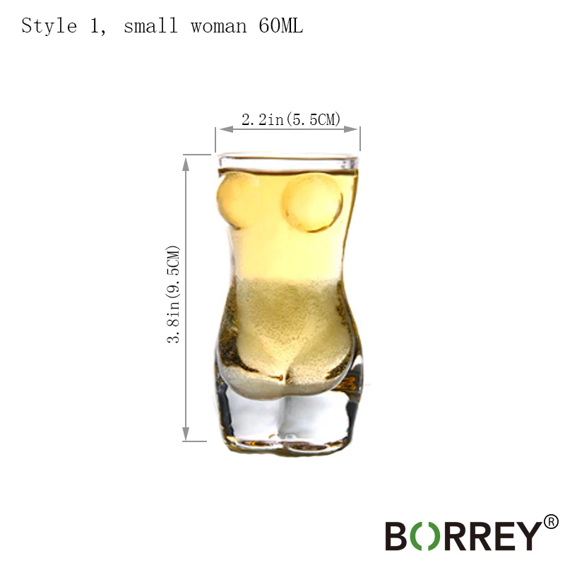 

2021 Unique Beer Cup Funny Wine Glass Whisky Vodka Shot Glasses Creative Bar Cocktail Glass Body Shape Mug Coffee Juice Cup