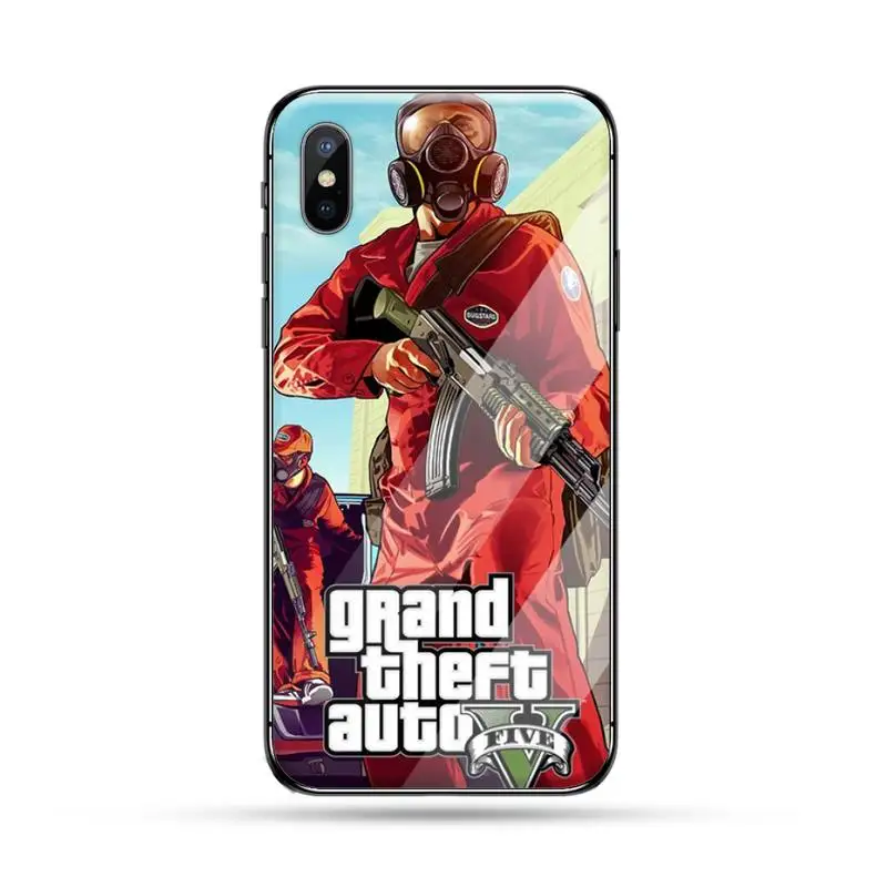 Rockstar GTA 5 Grand Theft Auto Coque чехол для телефона закаленное стекло iphone 6 6S 7 8 plus X XS XR 11 PRO