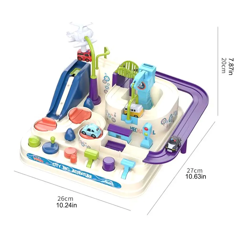

Kids Educational Car Toys for Boys Track Adventure Brain Table Games Rail Cars Mechanical Parking Lots Children Xmas Gifts