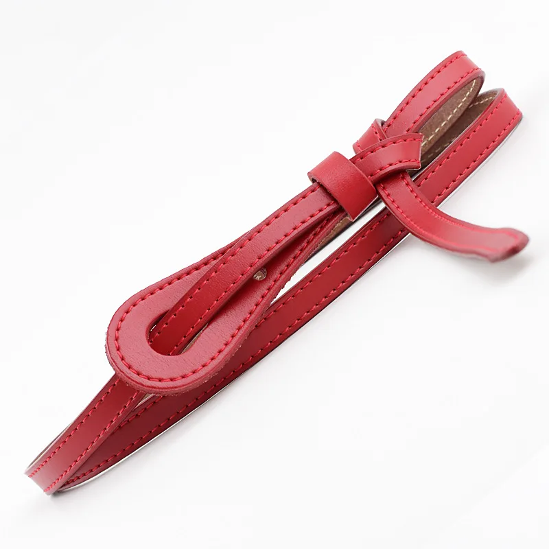

Ladies leather design style fashion belt simple decoration with skirt wool coat knotted cow two-layer leather belt 5 colors