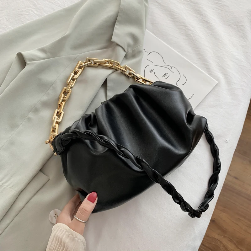 

Women Bag Elegant Female Tote Bag 2021 Fashion Soft Leather New Women Designer Handbag Casual Travel Shoulder Messe Cloud Bag
