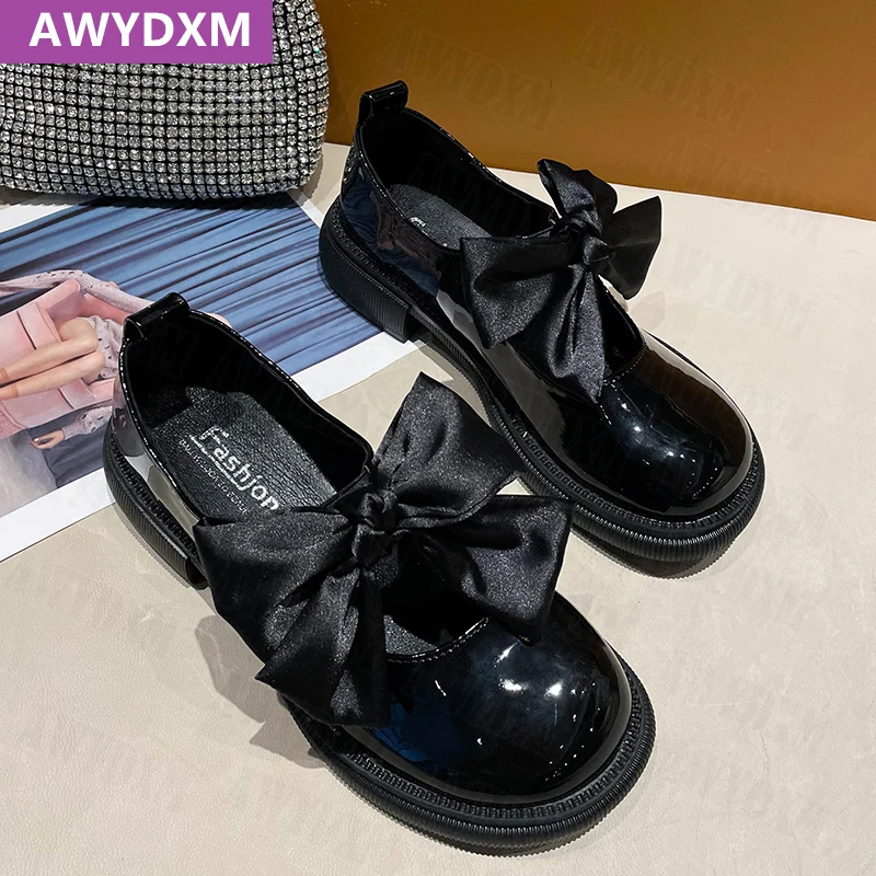 

2021 New Spring Autumn Shallow Mary Jane Flats women Lolita Chunky Retro Casual Shoes Designer Pu Leather Sexy Mujer Zapatos