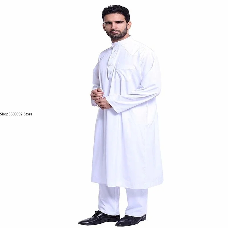 Muslim Clothing Arab Clothing Men Islam Muslim Dress Multicolor Button Saudi Thobe Formal Galabeya  Abaya Pakistani Clothes