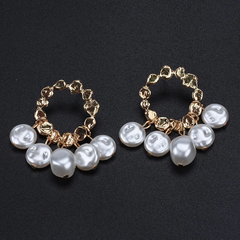 Новинка 2024 модные висячие серьги ZA с нерегулярным искусственным жемчугом