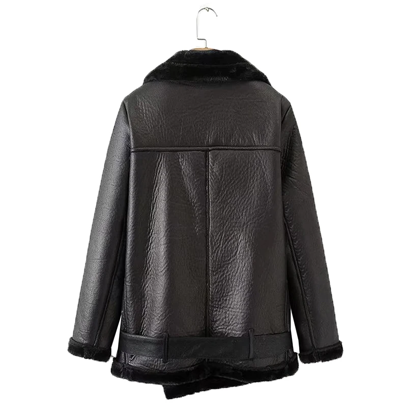 

Shnsophi Autumn Women Winter Casual Sashes Faux Leather Jackets Zipper Streetwear Biker Motorcycle Girls Coat Female Outwear