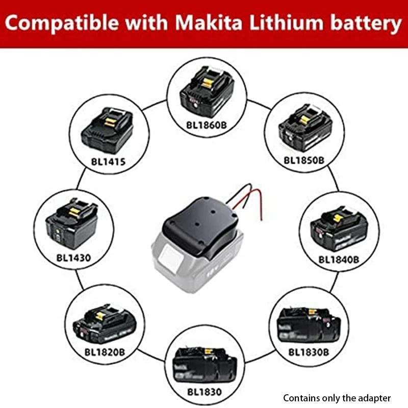 

Battery Adapter for Makita 18V Battery Dock Power Wheels Adapter for Ride on Cars Modify DIY Cordless Light Robotics