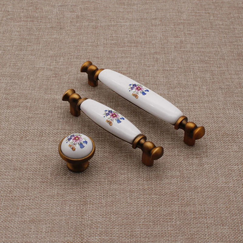 Дверные ручки страны Стиль Керамика ящика Тянет Ручки комод Кухня Кабинет и для