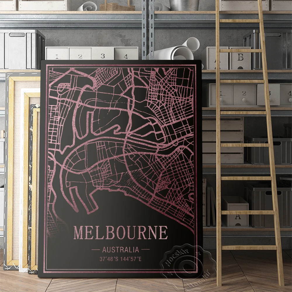 Мельбурн австралийский город Тавель карта мира художественная Декор картина