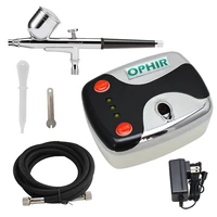 ophir 0 3mm dual action airbrush kit with mini airbrush compressor for nail art makeup model hobby body paint _ac002ac004