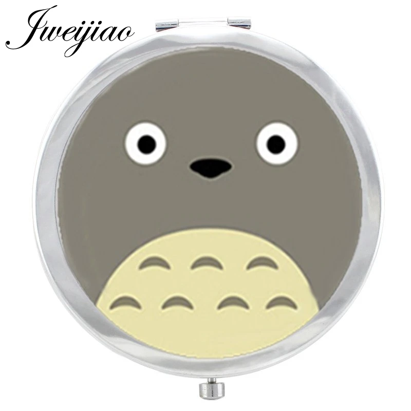 

Youhaken Cartoon moive Totoro glass cabochon 1X/2X Magnifying Beauty Health Round silver plated pocket mirror for girls NS094