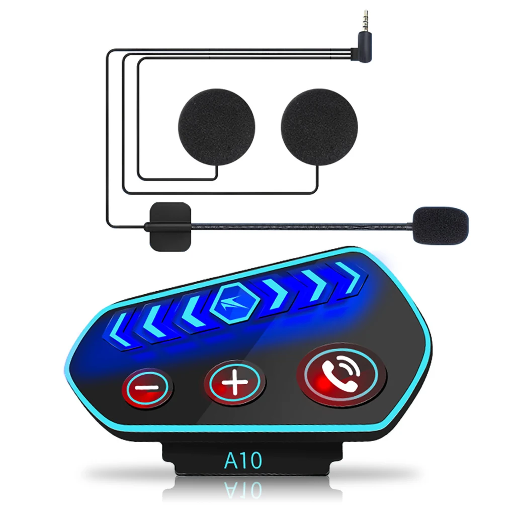 

BT Motorcycle Helmet Headset Waterproof Voice Assistance Colorful Light Wireless Bluetooth HD Calling Moto Headset Intercom