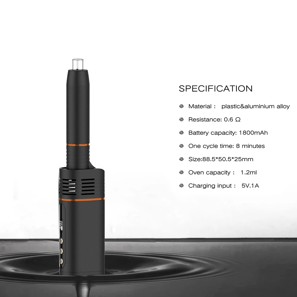 Kingtons BLK роторный стручок Vape комплект сухой травы испаритель 1800 мАч батарея