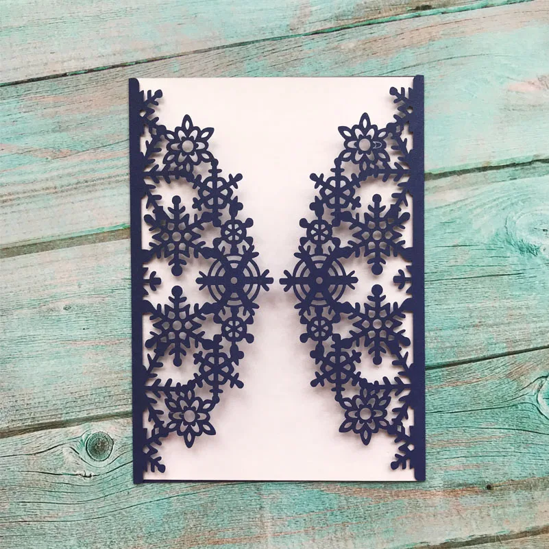 

30pcs/lot Romantic Laser Cut Snowflake Wedding Party Invitation Cards Gift Greeting Card Kits Event Party Supplies Decoration