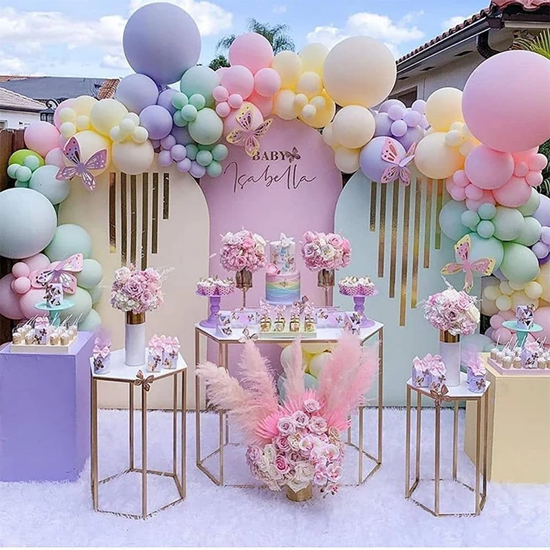 Guirnalda de globos Macaron de 5 colores, arco de globos de l&aacute;tex rosa y azul caramelo, regalo de boda, decoraci&oacute;n para fiesta de cumplea&ntilde;os y Baby Shower, 160 piezas-4