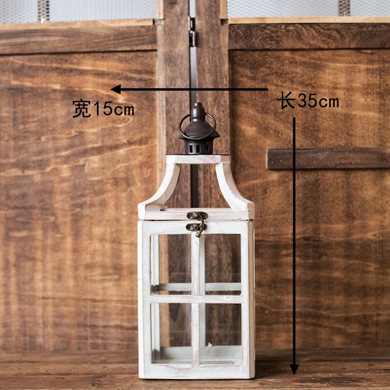 

Wooden Wedding Decoration Table Centerpieces Nordic Style Home Decor Lantern Candle Vintage White Table Decoration Candelstick
