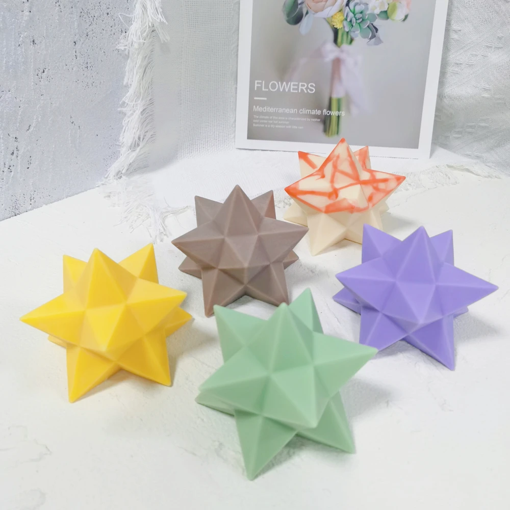 

Five Pointed Star Candle Molds Pentagram Moroccan Style Star Silicone Mold For Abnormity Decorations