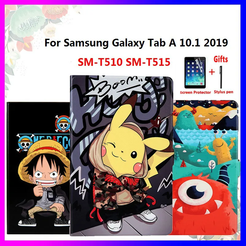 Модный красивый чехол с рисунком для samsung Galaxy Tab A 10,1 T510 T515 SM-T515 10,1 '', откидной чехол для планшета из искусственной кожи+ чехол