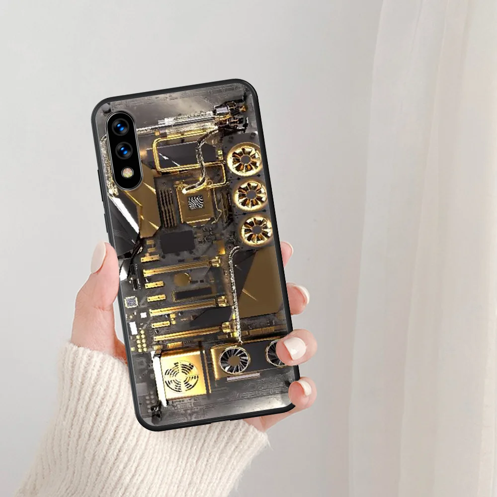 

Inside Electronics Phone Case For Huawei Honor 6A 7A 7C 8 8A 8X 9 9X 10 10i 20 Lite Pro Play black Cover 3D Shell Luxury Funda