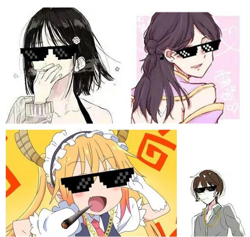 Солнцезащитные очки 8 бит MLG неровной Для мужчин женщин детская бандит жизни