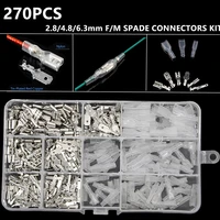 270pcs 2 84 86 3mm insulated male female wire connector electrical wire crimp terminals spade connectors assorted kit