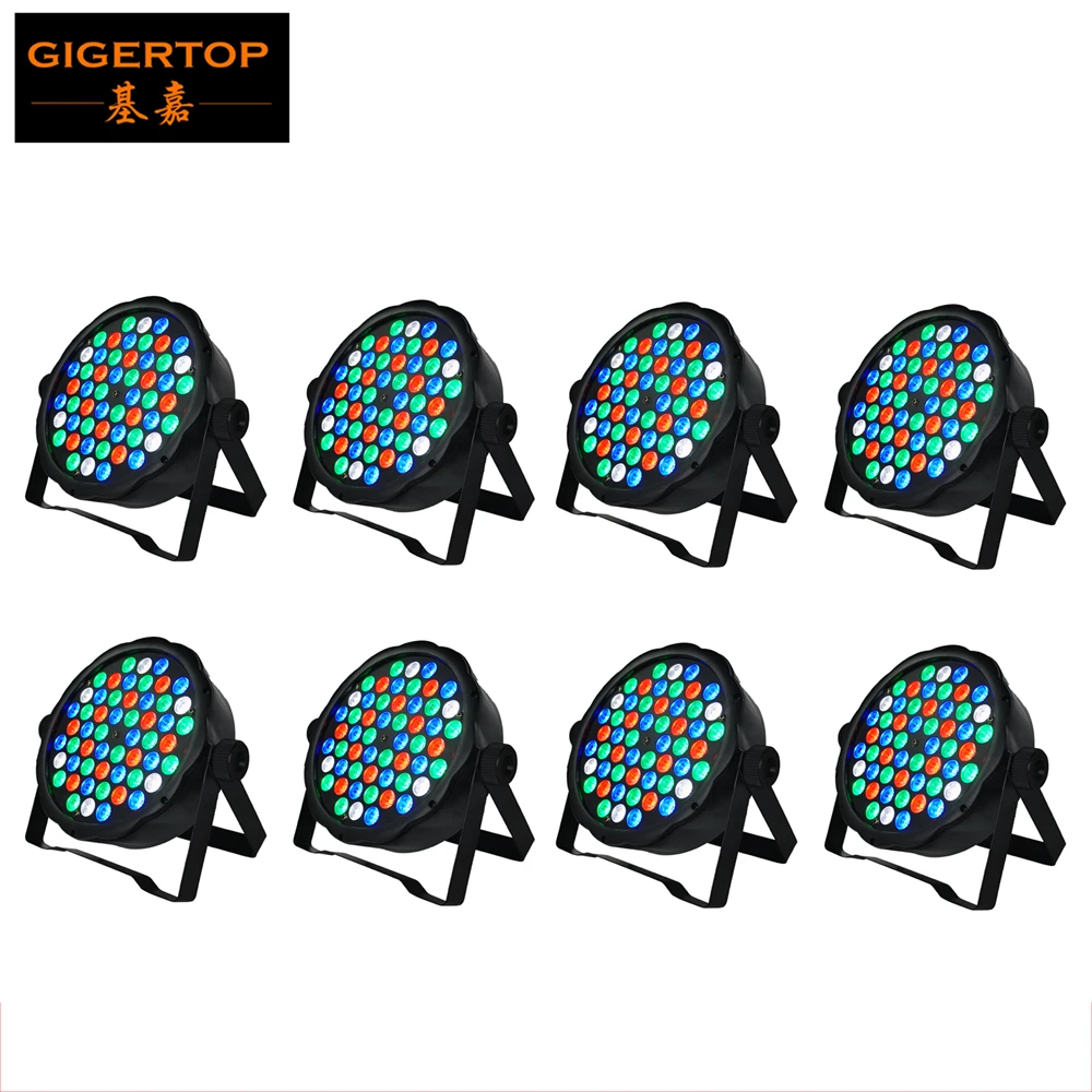 Gigertop TP P01 8 шт./лот пластиковый корпус 54 RGBW плоский светодиодный светильник R:12G:18 B:18