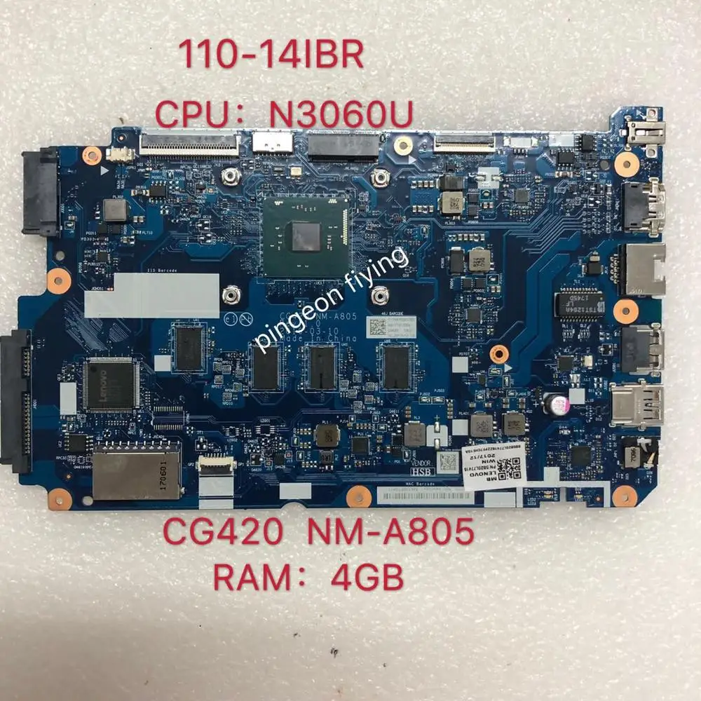 Материнская плата для ноутбука 110-14IBR ЦП N3060 номер NM-A805 5B20L45724 5B20L58975 5B20L77416 5B20L45739