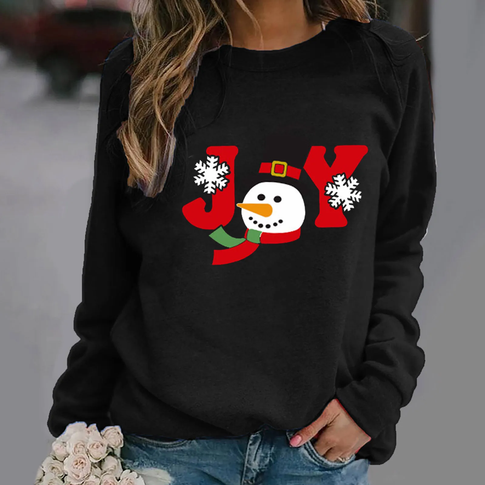 

Женская флисовая толстовка с длинным рукавом и круглым вырезом